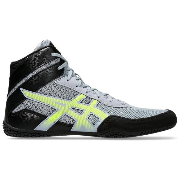 Asics Matcontrol 3 Grey Blue Safety Yellow 081A053-400 Wrestling Shoe Men's 7 - Picture 2 of 6